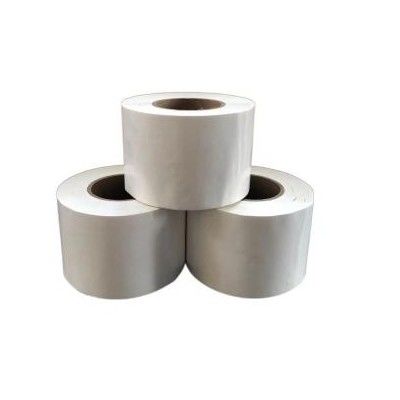 Biała taśma LDPE 100 mm szerokość 30 m długość z 3' plastikowym rdzeniem