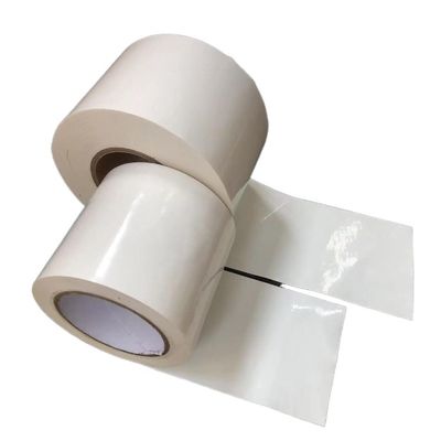 Biała taśma LDPE 100 mm szerokość 30 m długość z 3' plastikowym rdzeniem