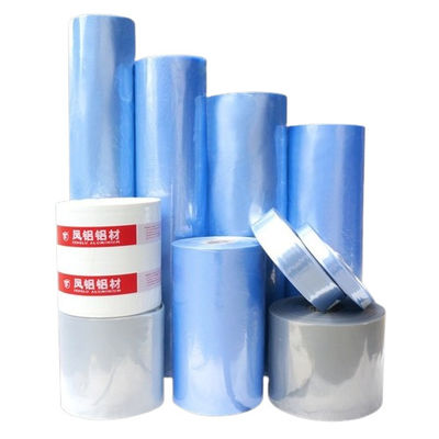 Plain PVC Shrink Wrap Film Sleeves Clear Blue 19 mikron