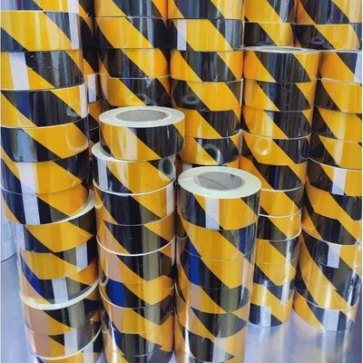 Adhesive PE Protective Film Czarna żółta taśma ostrzegawcza ISO9001 SGS CE ROHS Approved