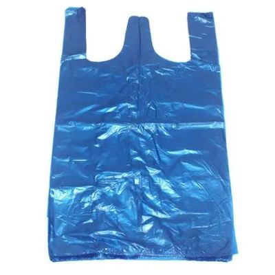 OEM Błękitne kamizelki plastikowe torebki do przenoszenia 0,03 mm grubość duże plastikowe torebki na zakupy
